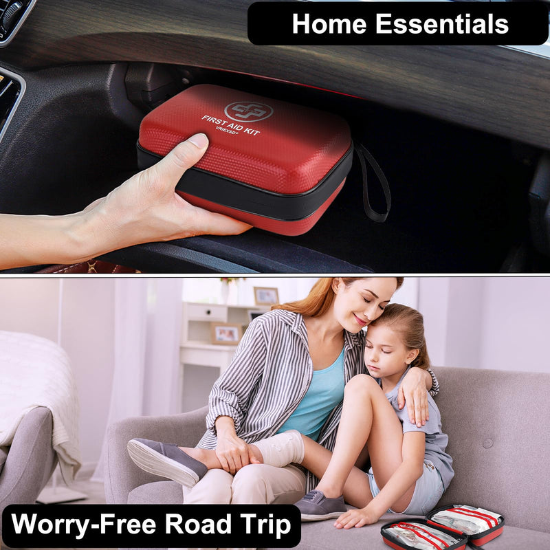 [Australia] - Premium First Aid Kit, 320 Piece Waterproof Hard Shell Eva First Aid Kit for Home, Camping, Cars, Hiking, Travel, Businesses & Outdoor Emergencies - Emergency Medical Kits (Red) Red 