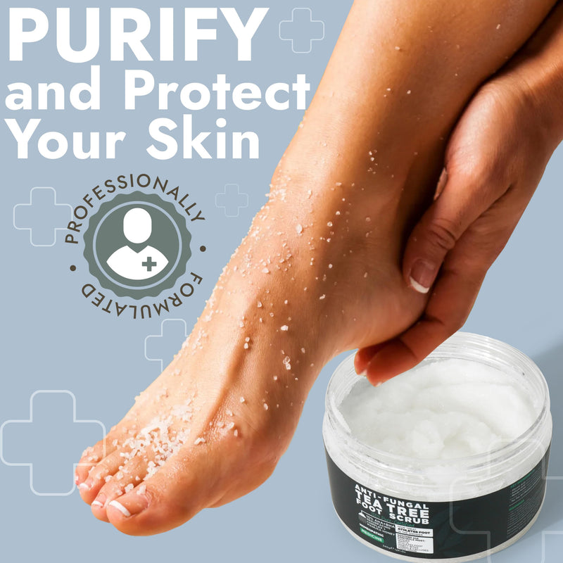 [Australia] - Foot Scrub with Tea Tree Oil | Callus Remover For Feet | Exfoliating Scrub with Salicylic and Glycolic Acid for Dead Skin, Athlete’s Foot, Warts, Corns, Rashes, Foot Odor, Insect Bites and Foot Care 