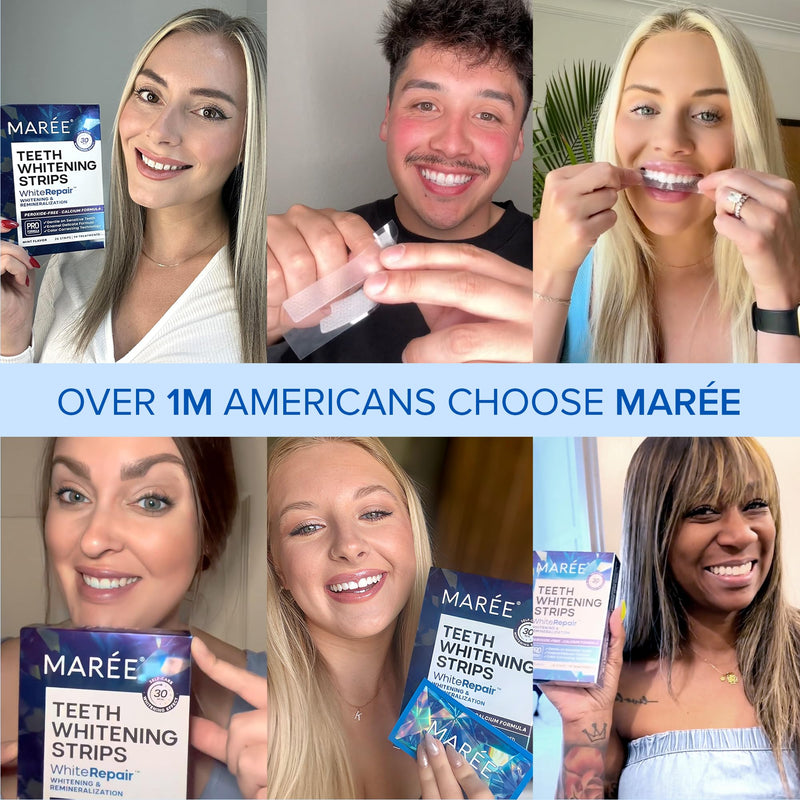 [Australia] - MAREE Teeth Whitening Strips with Mint Flavor - Comfortable for Sensitive Teeth - Calcium Formula for Gentle Dental Care & Fresh Breath - Pack of 28 1 Count (Pack of 28) 