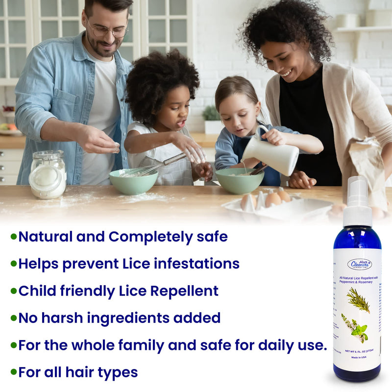 [Australia] - Lice Spray for Hair with Peppermint and Rosemary, Lice Spray for Daily Use Non Toxic and Safe for Kids and Adults, Lice Scare Away Spray for Kids. Be Head Free Lice Naturally 6 Fl. Oz 