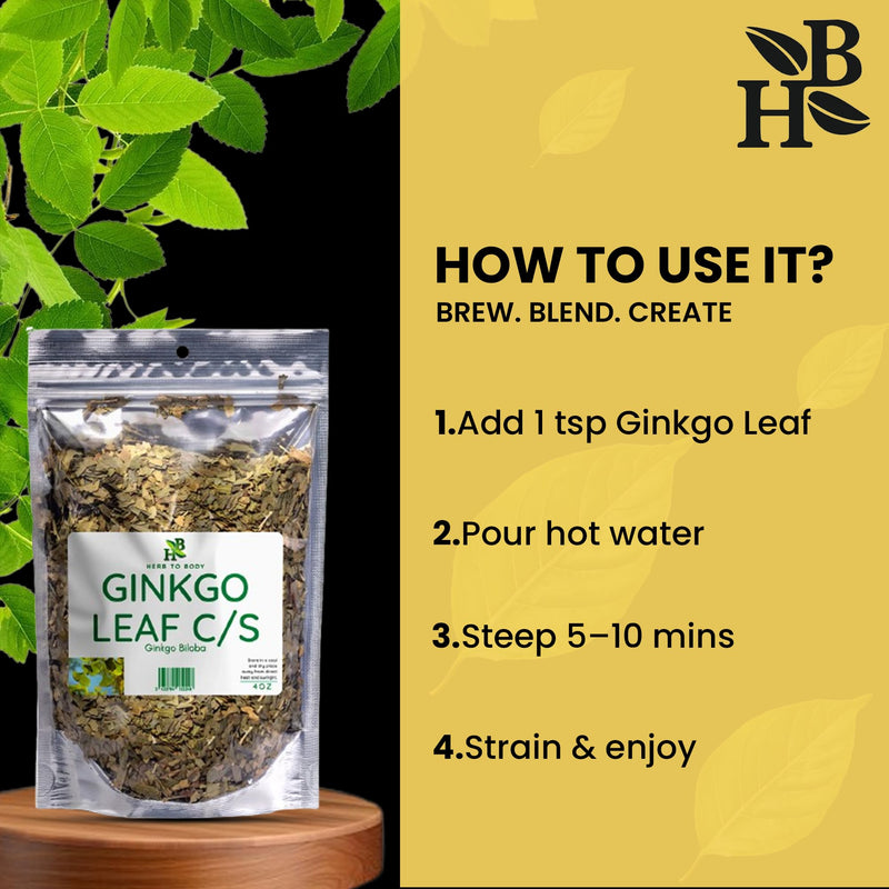 [Australia] - Ginkgo Leaf Cut and Sifted ‚Äì 4oz, Wildcrafted Ginkgo Biloba Tea Leaves, Ginko Biloba Leaves for Infusions and Extracts Cut & Sifted 