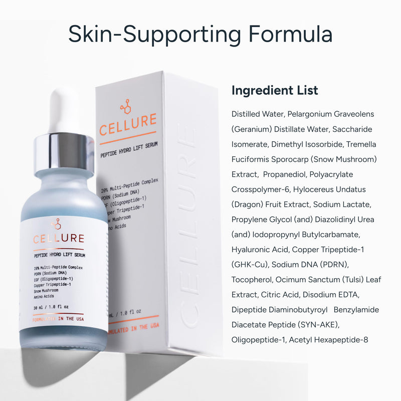 Copper Peptides Serum for Face, EGF Growth Factor Serum, Hyaluronic | 1 Fl Oz (30 mL), Salmon DNA and Amino Acids, Vitamin E and Tulsi, Dual-Weight Hydration, Firming, All Skin Types