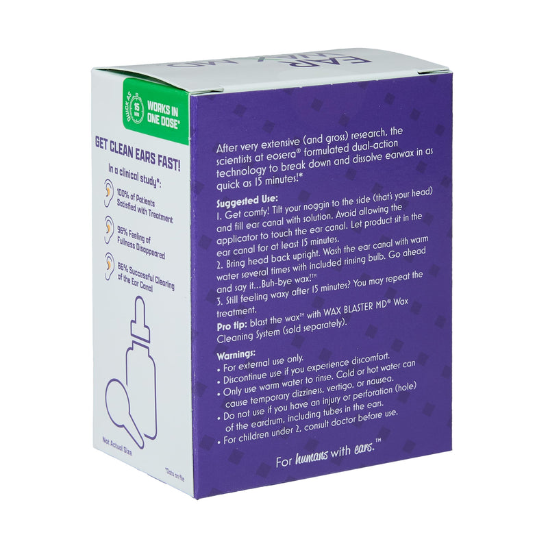 [Australia] - EOSERA Ear Wax MD Kit - Fast-Acting Ear Wax Removal Drops | Breaks Down & Dissolves Wax in Just 1 Treatment | Clinically Proven | Gentle & Safe | Includes Rinsing Bulb | 15mL 
