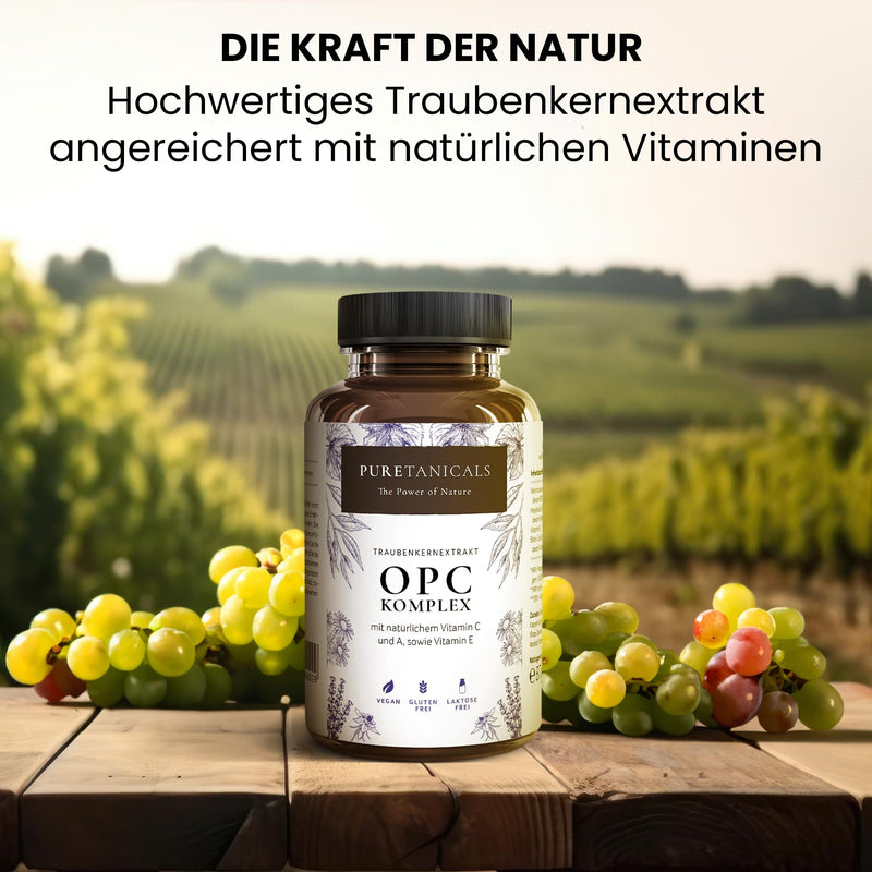 [Australia] - OPC grape seed extract capsules + natural vitamin C, A & E | Antioxidant complex, high dosage, laboratory tested | 530mg pure extract | Vegan grape extract without magnesium stearate 