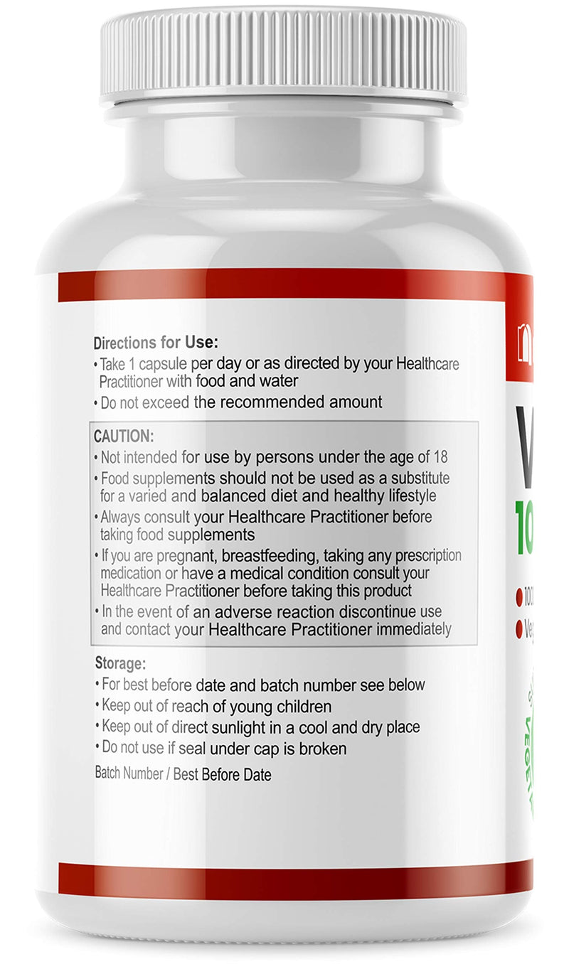 Vitamin C 1000mg | 180 Capsules (6 Month Supply) | High Strength Ascorbic Acid | Vegan & Vegetarian Friendly | Manufactured in the UK