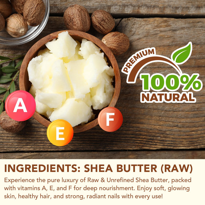 ISUNRISE Raw Unrefined Shea Butter 4.2oz, Natural Moisturizer for Skin & Hair, Rich in Vitamins A D E F, Antioxidant, Non-Greasy, Gentle on Skin