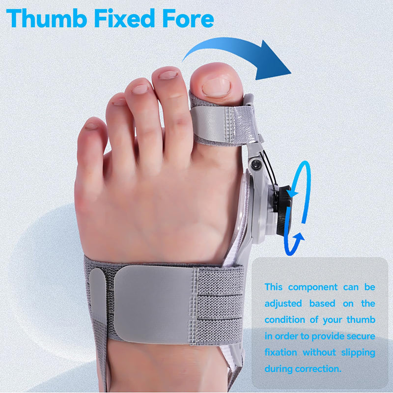 [Australia] - Bunion Corrector for Men and Women Big Toe, Adjustable Splint for Hallux Valgus Correction with Anti-slip Heel Strap and Detachable Silicone Pad, Toe Separators Pack(Gray) Gray 