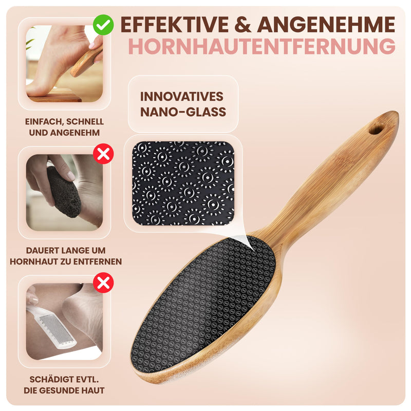 [Australia] - BAMBUA callus remover - (100% plastic-free) Highly effective callus file with nano glass - for foot care for beautiful feet - callus rasp - premium callus plane for removing calluses from the foot 
