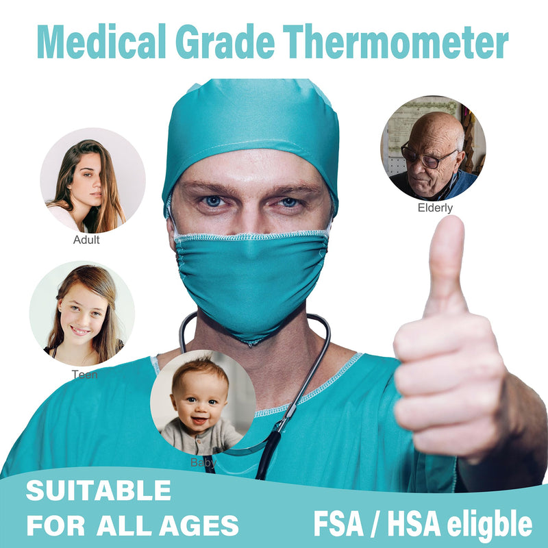 [Australia] - Amplim Digital Forehead Thermometer for Kids, Adults, and Babies - Touchless, Non-Contact Fever Thermometer with Temporal Head Function - No-Touch Thermometer for Accurate Temperature - FSA/HSA 