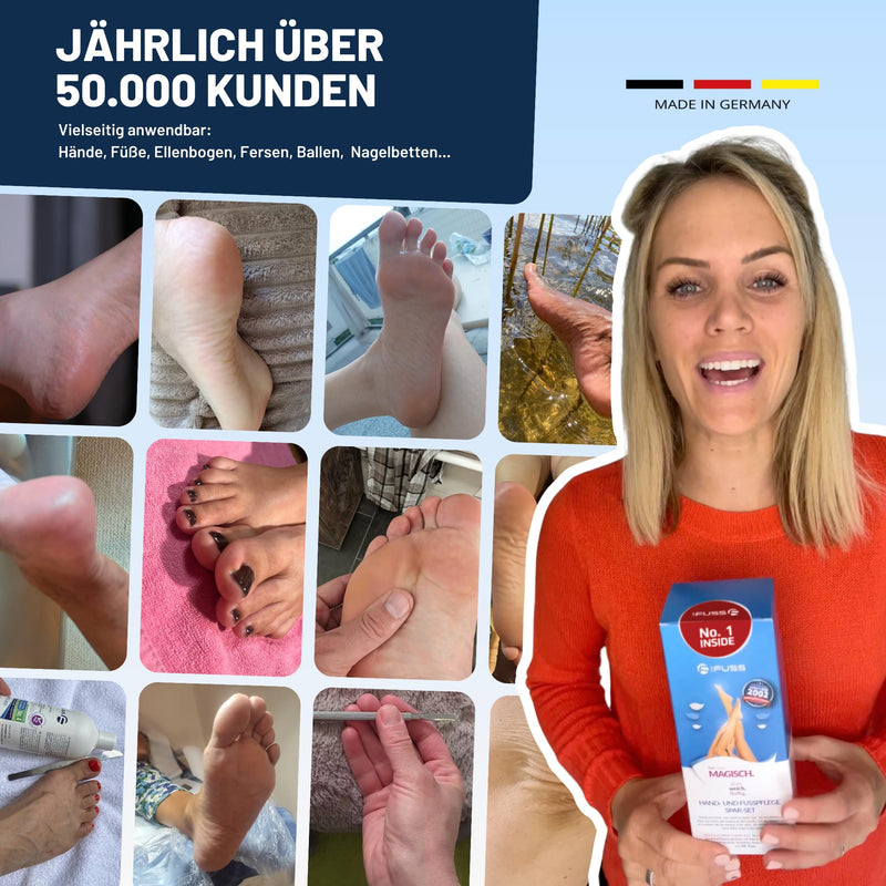 [Australia] - Mr. Fuss® No. 1 - Plus Pack Complete - Small, cuticle callus remover economy package 4 pieces. Active solution, quick & strong emollient - 200 ml, cotton wool, cutlery set 