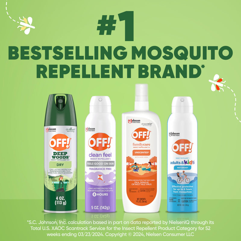 [Australia] - OFF! Deep Woods Insect Repellent Aerosol, Dry, Non-Greasy Formula, Bug Spray with Long Lasting Protection from Mosquitoes, 4 Oz, 2 Count 4 Ounce (Pack of 2) 