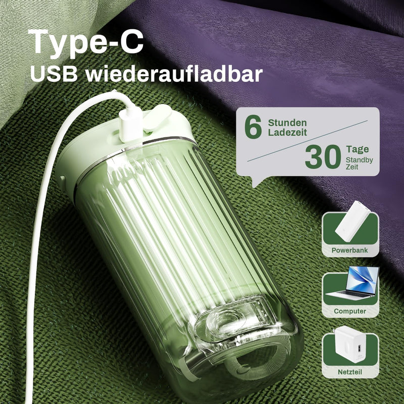 [Australia] - JTF Oral Irrigator Mini, Portable Electric Teeth Cleaning Wireless, Travel Interdental Cleaner with 5 Replacement Nozzles, 4 Modes Water Flosser, 230ML Retractable Water Tank, IPX7 Waterproof (Green) Green 
