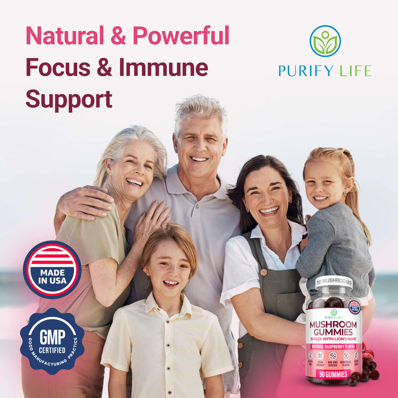 World's First Mushroom Gummies with Lions Mane, Dried Woodear Mushrooms, Immune Support & Stress Relief, Mushroom Supplement for Adults & Children (90 Chews 2500mg/serving) | Mushroom supplement for adults & children with lions mane, shiitake, and mait...