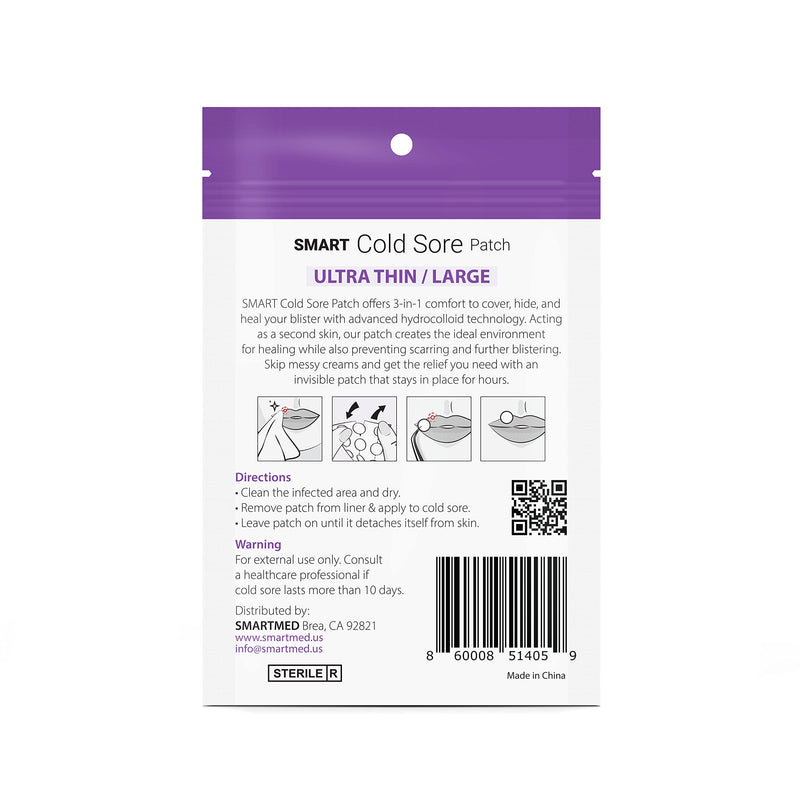 [Australia] - Smart Cold Sore Treatment Patch - Large 15mm Soothe Itching and Burning - Skin Safe Adhesive Thin with Lemon Balm 