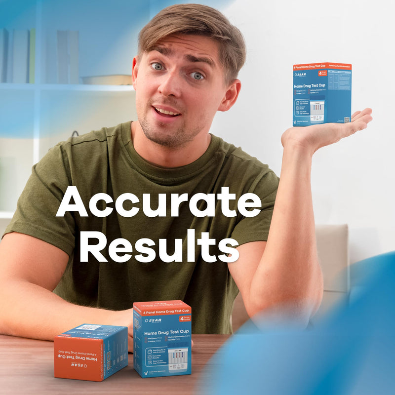 [Australia] - 2San 4-Panel Drug Test Cup – Fast 5-Min Results – Detects THC, Cocaine (COC), Methamphetamine (MET), Opiates (OPI) – Accurate Home & Workplace Urine Screening Kit – FSA/HSA Eligible 