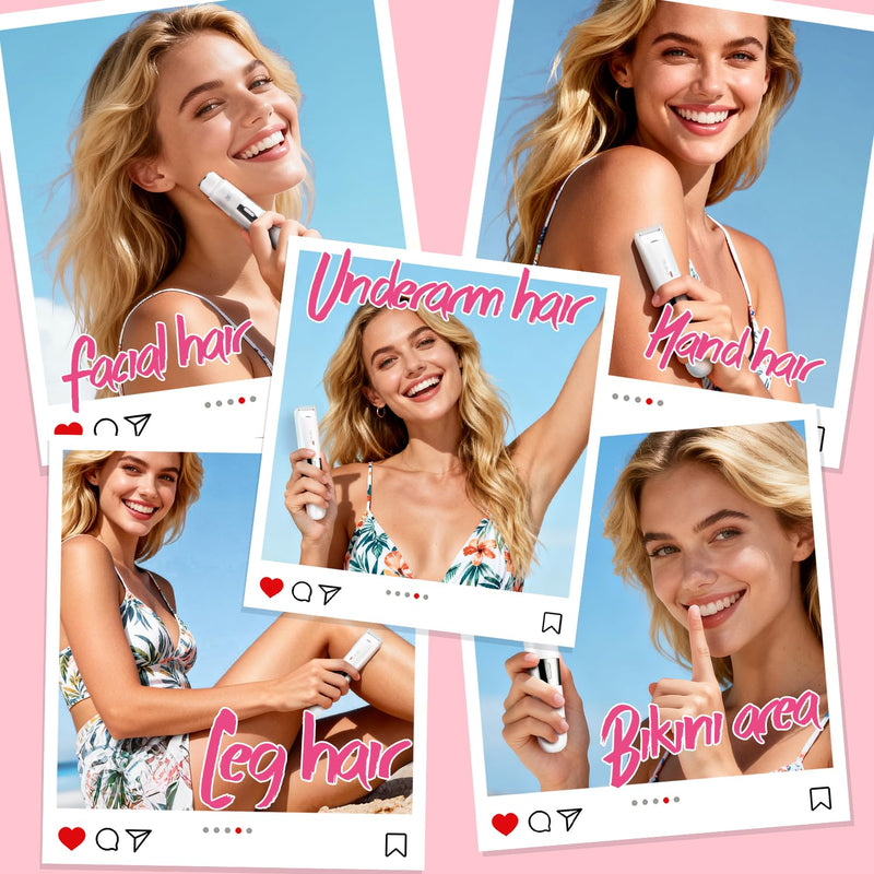 DSP 2 in 1 Bikini Hair Trimmer, Dual Head Bikini Trimmer for Women, Female Shavers for Pubic Hair, Ladies Shavers for All Body, Waterproof, Smart Light, Applicable to Underarm Leg Arm Body Face