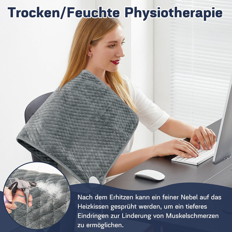 [Australia] - MILFECH 84 x 44 cm heating pad with automatic switch-off, electric heat pad, fast heating technology with 6 temperature levels and 4 timing settings, large safe heat pads for back, neck, shoulder 