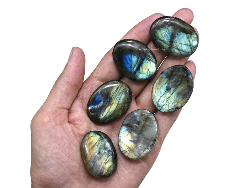 [Australia] - Labradorite Worry Stone Crystals and Healing Stones - Worry Stones for Stress Relief Gifts - Piedra Crystal Fidget for Meditation, Calming, Relaxation - Unique Stocking Stuffers and Birthday Gifts for Women, Men Labradorite 