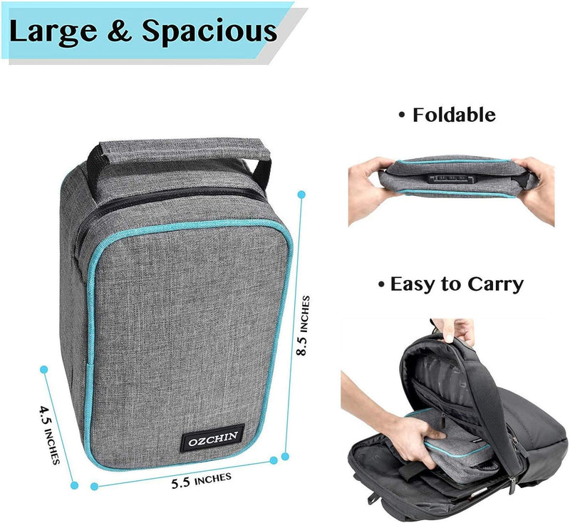 BALEINE Large Smell Proof Bag with Combination Lock, Stash Bag Odor Proof Pouch Organizer (Grey) Grey