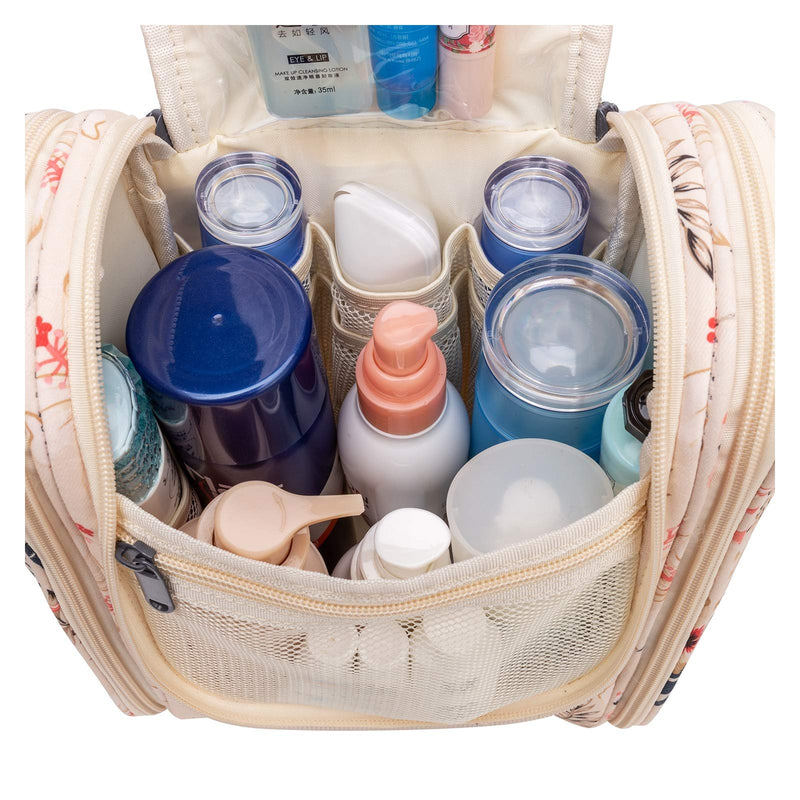 Narwey Small Hanging Travel Toiletry Bag with 6 Set Compression Checkered Packing Cubes