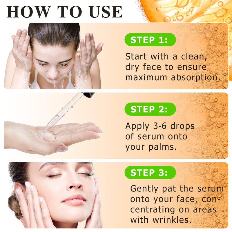 Vitamin C Serum,Anti Aging Facial Serum with Vitamin C,Reduce Dark Spots - Acne & Wrinkles, Brightening Serum, Even Skin Tone, Eye Area, Boost Skin Collagen,Hydrate & Plump Skin 60ml (2pcs) 2.02 Fl Oz (Pack of 2)