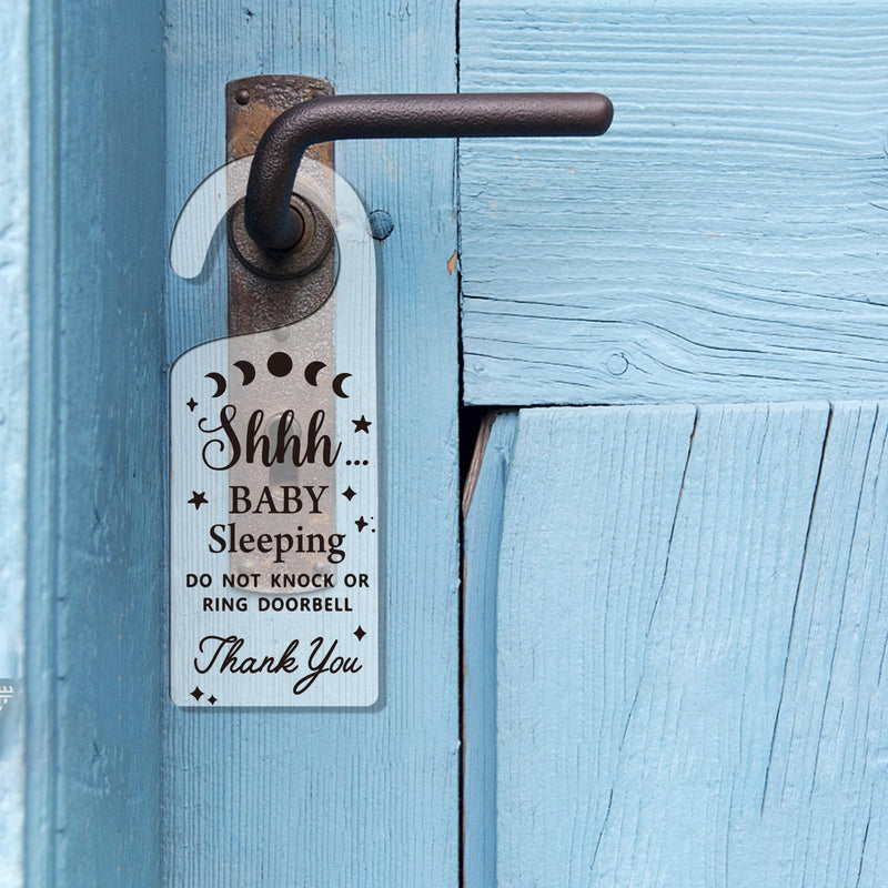 [Australia] - CHGCRAFT 2Pack Baby Sleeping Door Hands Hanger Sign Acrylic Notice Door Hanger Sign Cute Baby Room Sign Door Handle Decorations Sign for Home Living room Bedroom Kindergarten Gift for Parents 