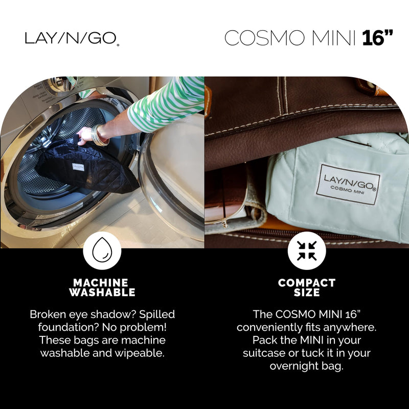 Lay-n-Go Makeup Bag & Travel Utility Bag Gift Set - 2 Pack - 16 inch Cosmetic Pouch Toiletry Bag with Gear, Accessory & Tool Bag with Pockets