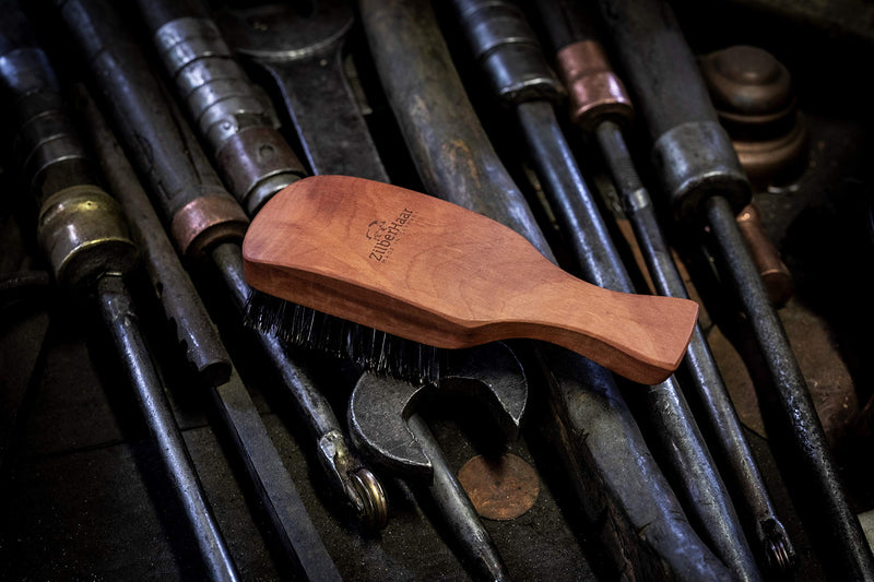 [Australia] - ZilberHaar Major Hair & Beard Brush for Men - Boar Bristles and Pearwood - All Beard and Hair Types - Made in Germany 