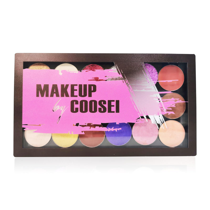 [Australia] - Coosei Magnetic Makeup Palette, Clear Acrylic, 9.7x5.5x0.47 inches, Empty Palette for Eyeshadow, Lipstick, Blush with 20 Magnetic attraction Stickers +10pcs empty stainess pans 