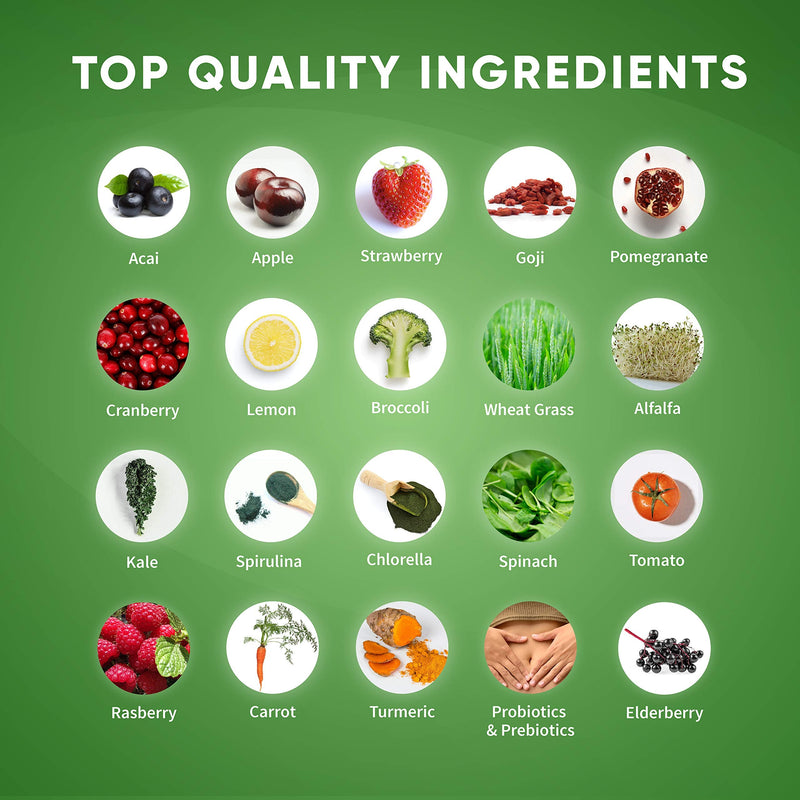 Health Logics Glowing Greens Superfood Powder with Collagen Peptides, Digestive Enzymes, Prebiotics and Probiotics – Antioxidant, Improve Wellness, Immune, Digestive and Gut Health Support