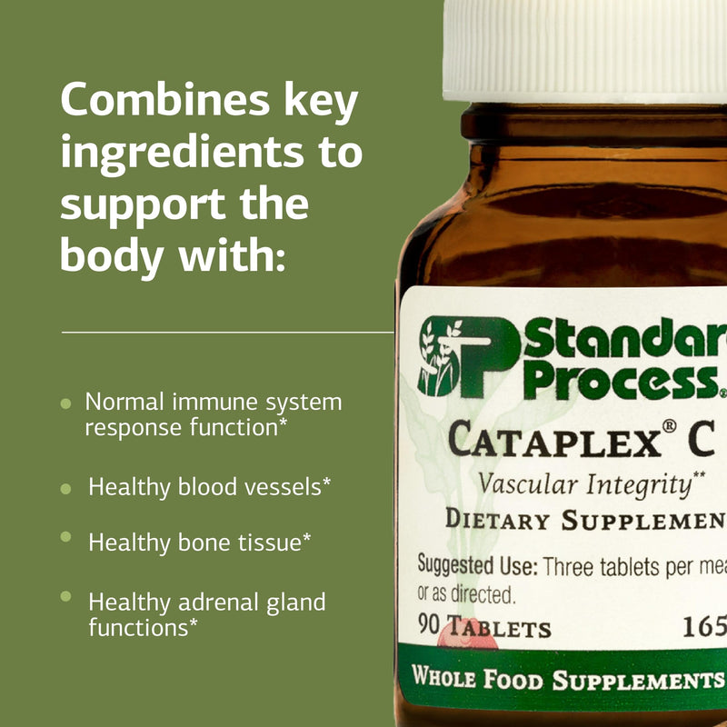 Standard Process Cataplex C, Immune & Bone Health Supplement, 90 Tablets | Supplement for Immune and Bone Health Support, Aids Healthy Skin and Connective Tissue, Includes Antioxidant Vitamin C 90 Count (Pack of 1)