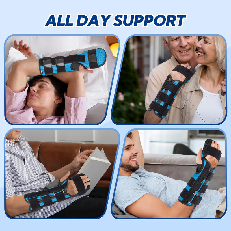 Resting Hand Splint, Stroke Hand Wrist Brace for Carpal Tunnel Wrist Night Support, Pain Relief for Stroke Recovery, Flexion Contractures, Arthritis, Tendonitis, Right Hand, L