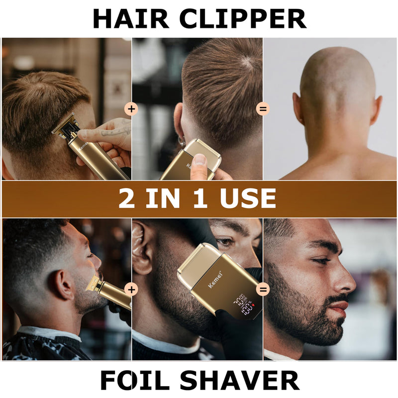 [Australia] - KEMEI Foil Shavers,Bald Head Shaver,Electric Razor for Men,with Hair Trimmer Barber Trimmers Waterproof Cordless 