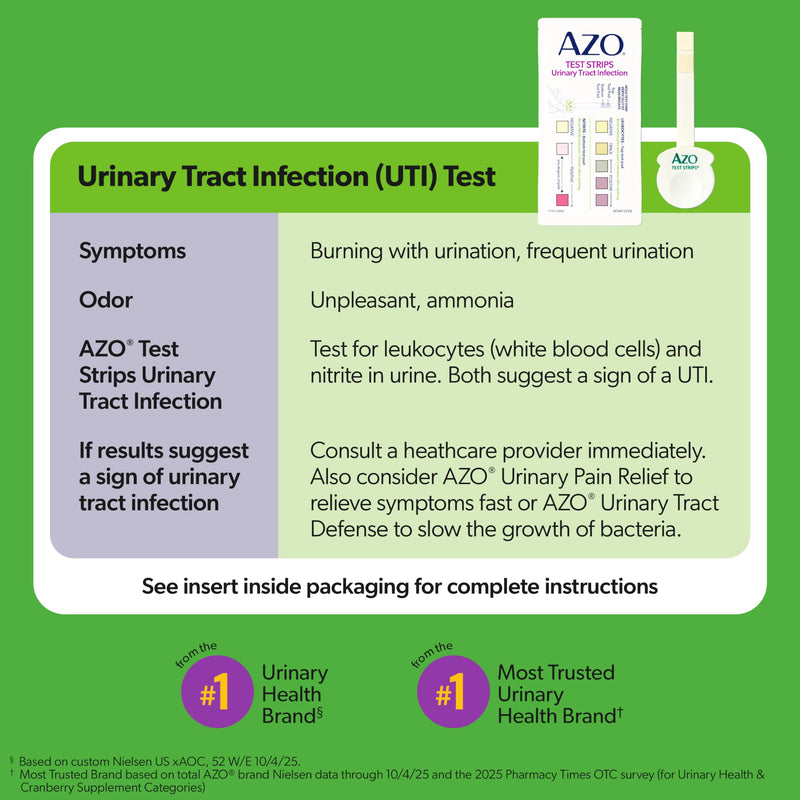 AZO Urinary Tract Infection (UTI) Test Strip + Vaginal pH Test Kit, Fast & Accurate Results, from The #1 Most Trusted Brand, FSA/HSA Eligible Pack of 1