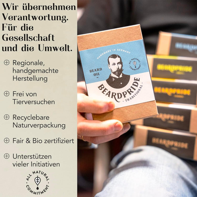 [Australia] - BEARDPRIDE Beard Oil Men - The original beard oil from the barbershop - Our beard care oil makes the beard soft - 100% natural oils - Beard Oil ideal gift for men (Barbershop, 30ml) 30 ml (pack of 1) 