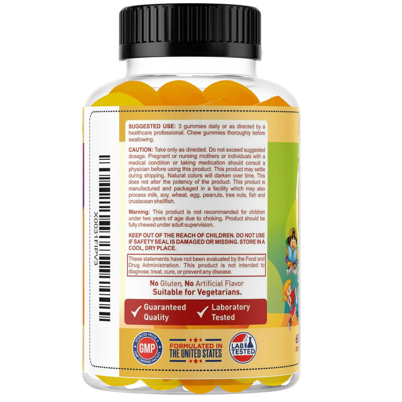 BrightKids Omega DHA Gummies for Kids & Teen, Children's DHA, Vegan Omega 3 Supplement, Brain Supplements with Vegan Omega 3 DHA - (60 Gummies)