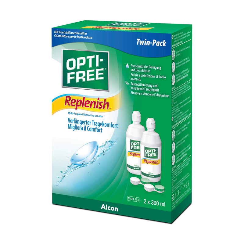 [Australia] - Opti-Free Replenish contact lens care product, supply pack 2 x 300 ml 2x300 ml single 