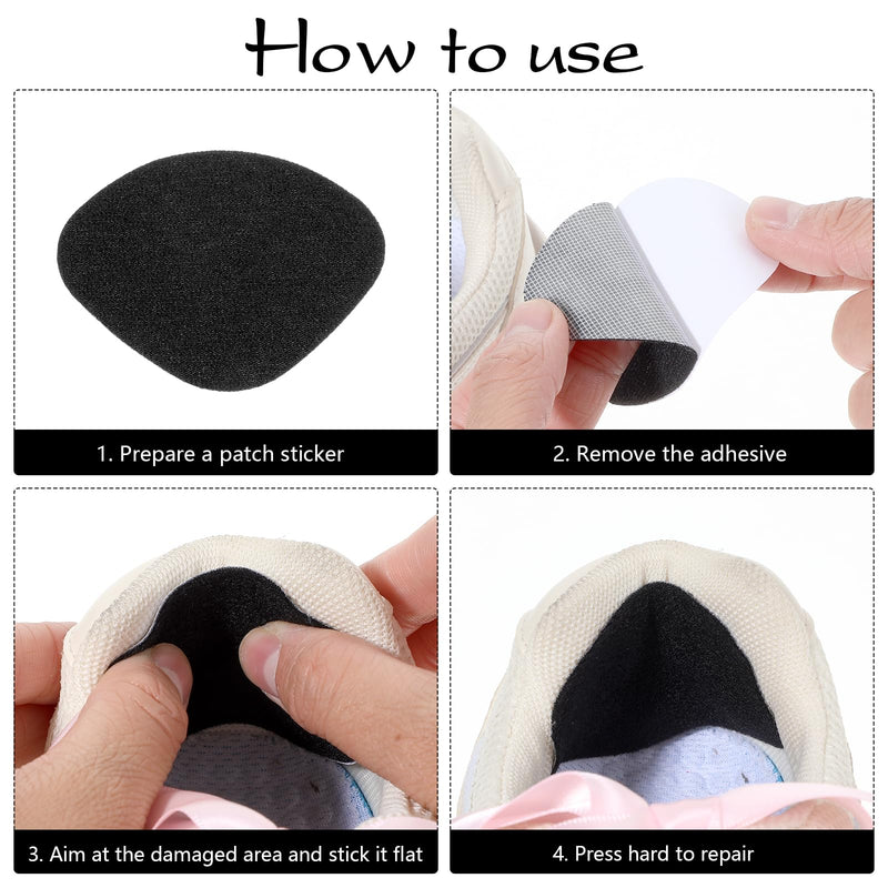[Australia] - Yuanchu Pack of 30 Heel Me Pads, Heel Pads Shoes Heel Protection 5 Shapes Heel Repair Heel Pads Shoes Leather Sneaker Heel Patch Self Adhesive Non-Slip for Most Types Black 