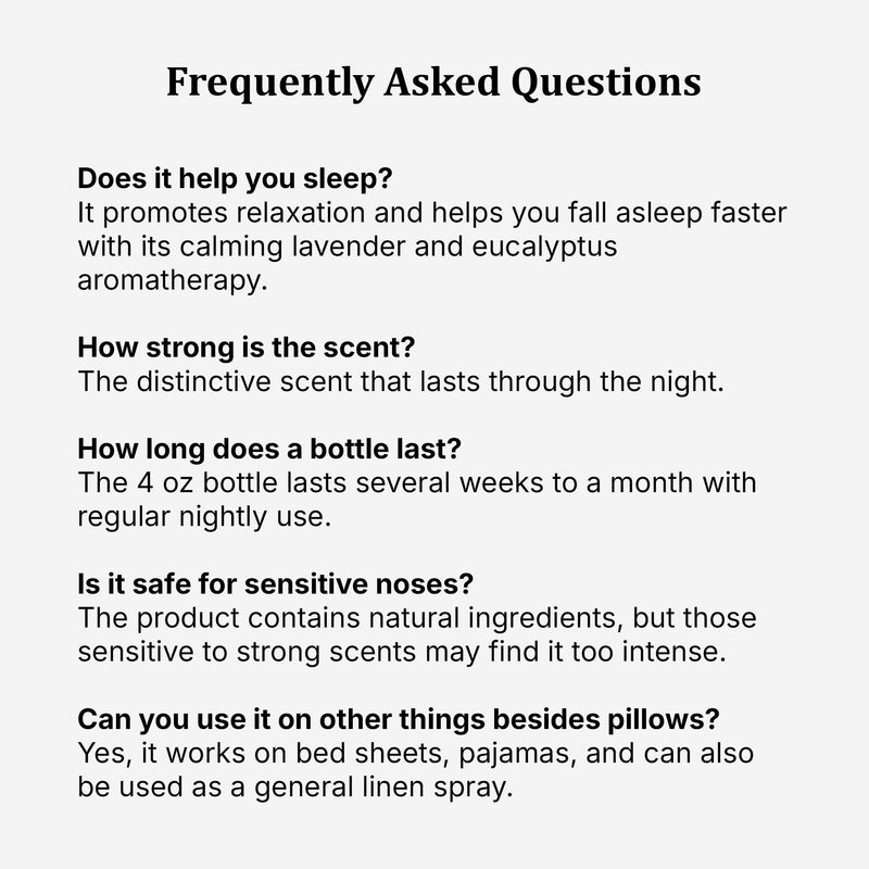 Sleep Well Eucalyptus + Lavender Pillow Mist Spray for Aromatherapy, At Home Spa Experience, Tension Relief, Sleep Support, and Relaxation, 4 fl oz.