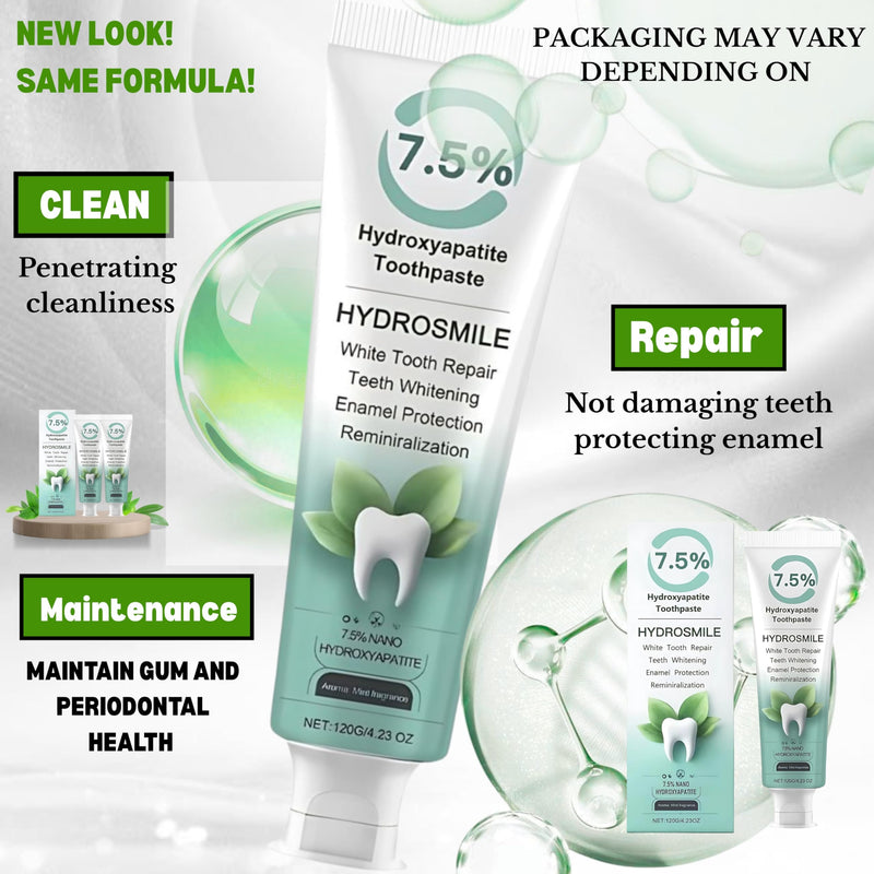 [Australia] - Hydroxyapatite Toothpaste – Nano Hydroxyapatite, Fluoride Free for Adults, Non Fluoride Formula for Enamel Repair & Sensitive Teeth, Mint Flavor, Pack of 2 (120g Each) 
