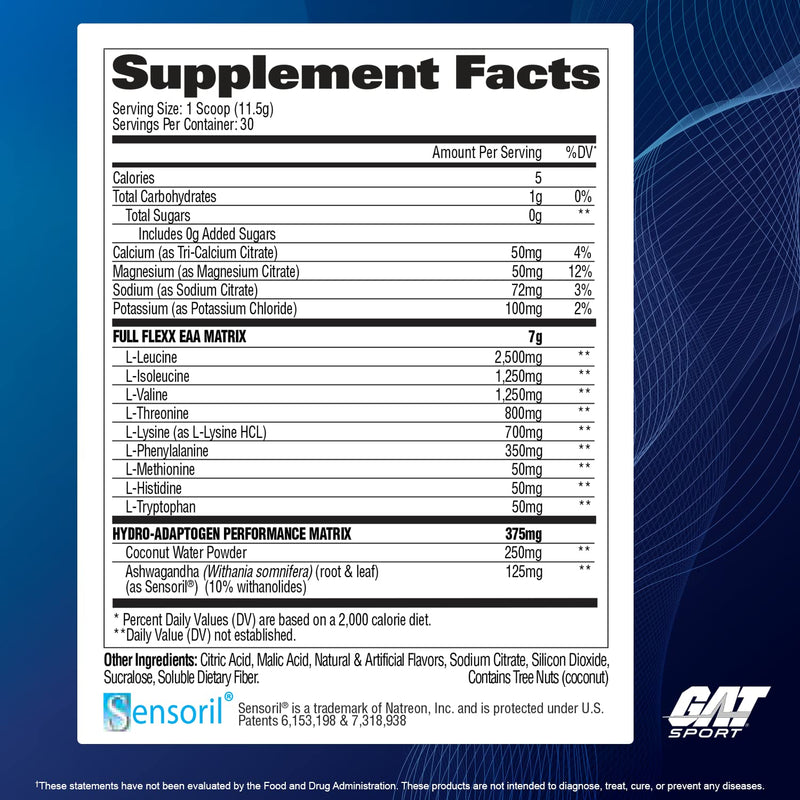 [Australia] - GAT SPORT Flexx EAAs + Hydration, Advanced Essential Amino Acids, 30 Servings (Strawberry Mango) Strawberry Mango 