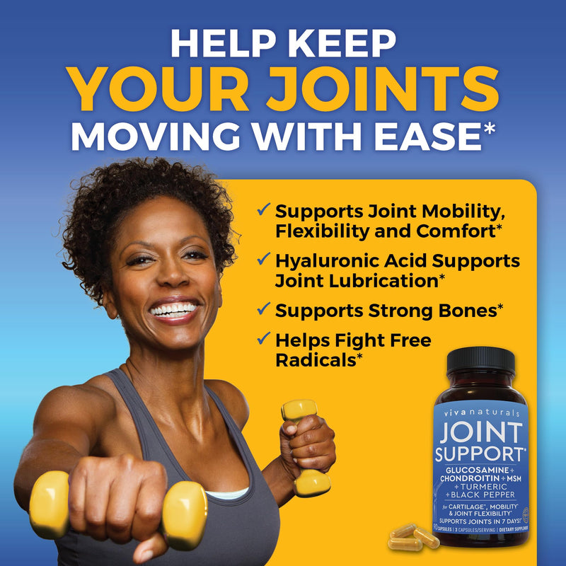 [Australia] - Glucosamine Chondroitin MSM Joint Support Supplement, 90 Capsules - with Turmeric, Black Pepper, Boswellia and Hyaluronic Acid - Joint Health Supplement for Mobility, Flexibility and Comfort 