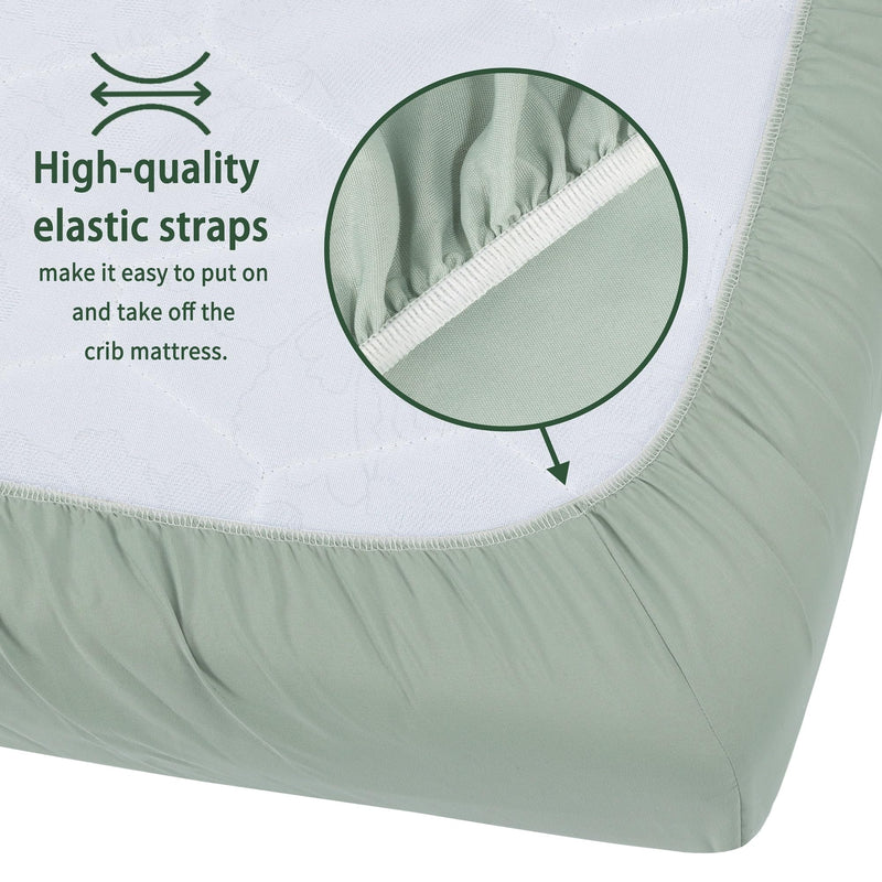 [Australia] - Baby Crib Sheets for Boys Girls, 2 Pack Fitted Crib Sheet for Standard Crib and Toddler Mattress, Soft Microfiber Baby Sheet 52x28x8in (Brown & Green) Brown & Green 