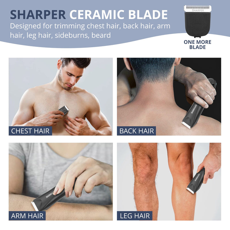 [Australia] - Keyshine Electric Body Hair Trimmer for Men: Waterproof 2-in-1 Groin Hair Trimmer for Beard Hair Chest Hair Armpit Hair Legs Hair Pubic Hair (Black-2) 