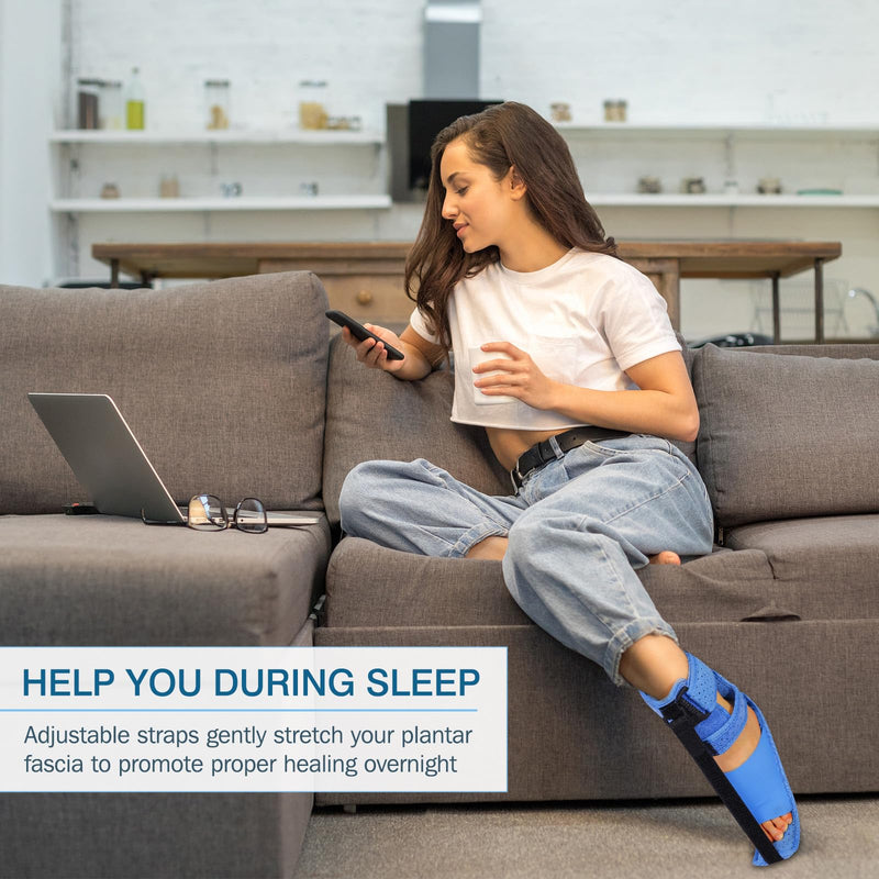 [Australia] - Upgrade Plantar Fasciitis Night Splint & Relief Brace with Adjustable Straps - Support for Achilles Tendonitis, Heel Spur Pain, Day & Night Use 