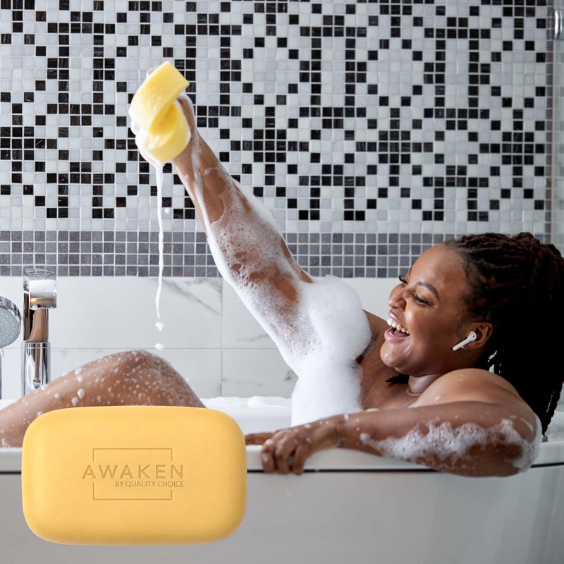 Awaken Cocoa Butter Bar Soap with Vitamin E, Moisturizing Body and Face Cleanser, Gentle Daily Bath Soap with Rich Creamy Lather, Nourishing Skincare Bars 2.13 Ounce (Pack of 2)