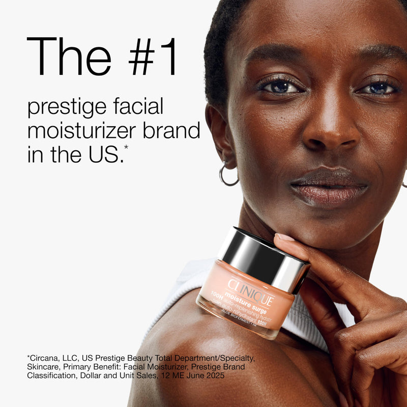 Clinique Moisture Surge 100H Auto-Replenishing Hydrator Oil Free Face Moisturizer | With Hyaluronic Acid, Aloe Bioferment and Vitamins C + E | For All Skin Types | Hydrating + Moisturizing 1 Fl Oz