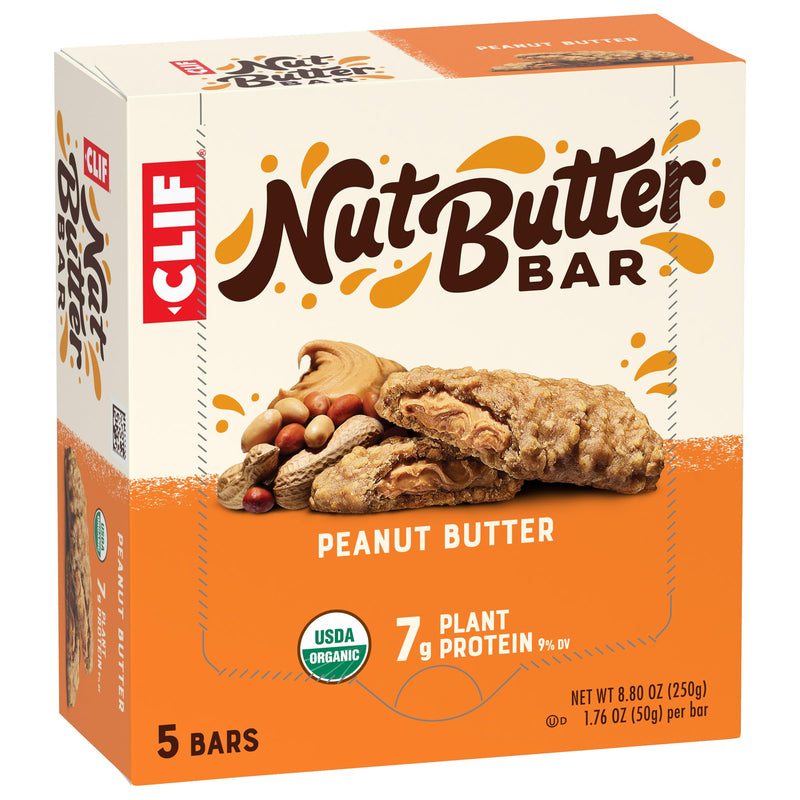 [Australia] - CLIF Nut Butter Bar - Peanut Butter - Filled Energy Bars - Non-GMO - USDA Organic - Plant-Based - Low Glycemic - 1.76 oz. (5 Pack) Peanut Butter, 5ct 5 Count (Pack of 1) 