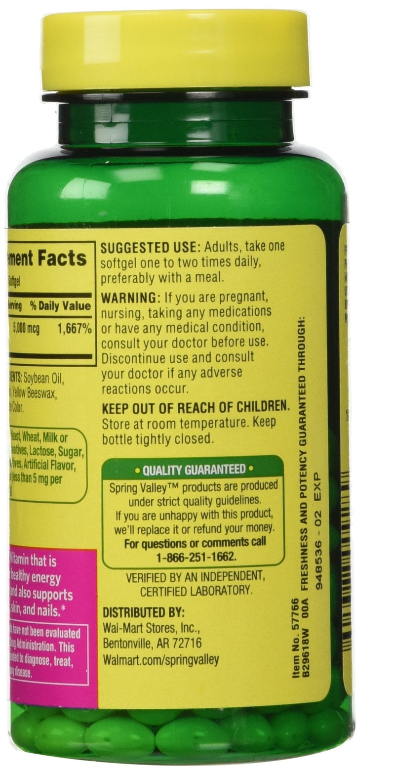 Spring Valley - Biotin 5000 mcg, 240 Softgels