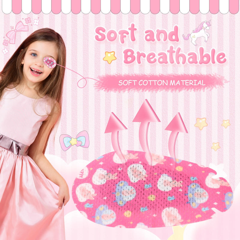[Australia] - 100 Pcs Adhesive Eye Patches for Kids Girls Cute Toddler Eye Patch Bulk Colorful Breathable Lazy Patch Cartoon Adhesive Bandages for Children Baby Light Blocking, 20 Styles, 3 x 2 Inches 100 